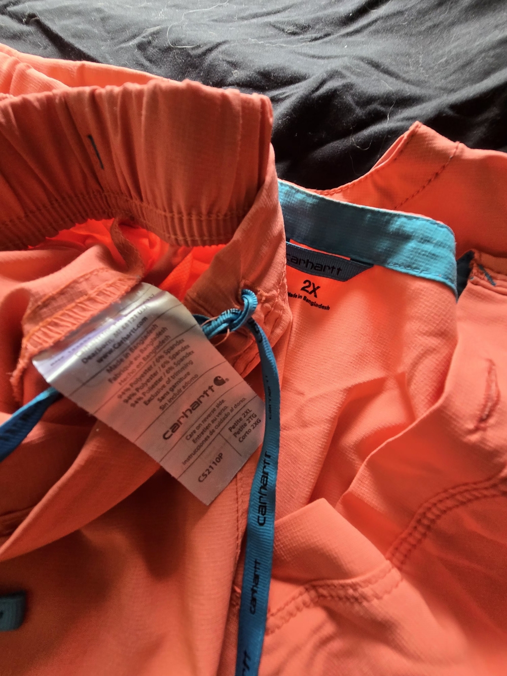 Carhartt Coral Cargo Scrub Pants with Blue Drawstring - Picture 2 of 3